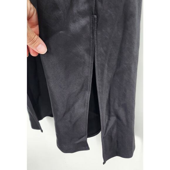 New NWT Express Strappy Black Long Midi Dress Medium Satin‎ Silky - Picture 5 of 7